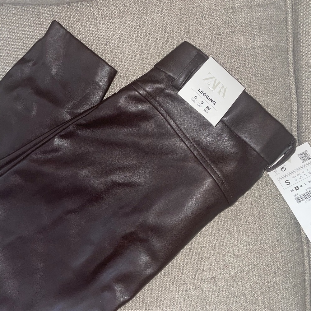 ZARA faux leather leggings/pants NWT
